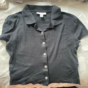 Topshop crop knit polo